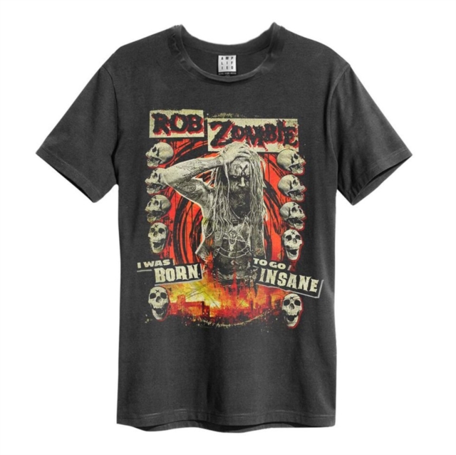 Rob Zombie: Born Insane Amplified Vintage Charcoal Medium T Shirt