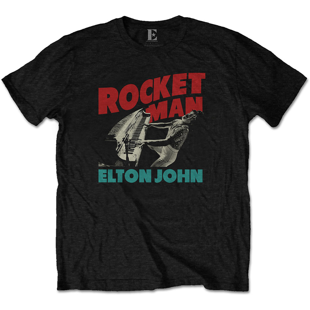 Elton John Unisex T-Shirt: Rocketman Piano (XX-Large)