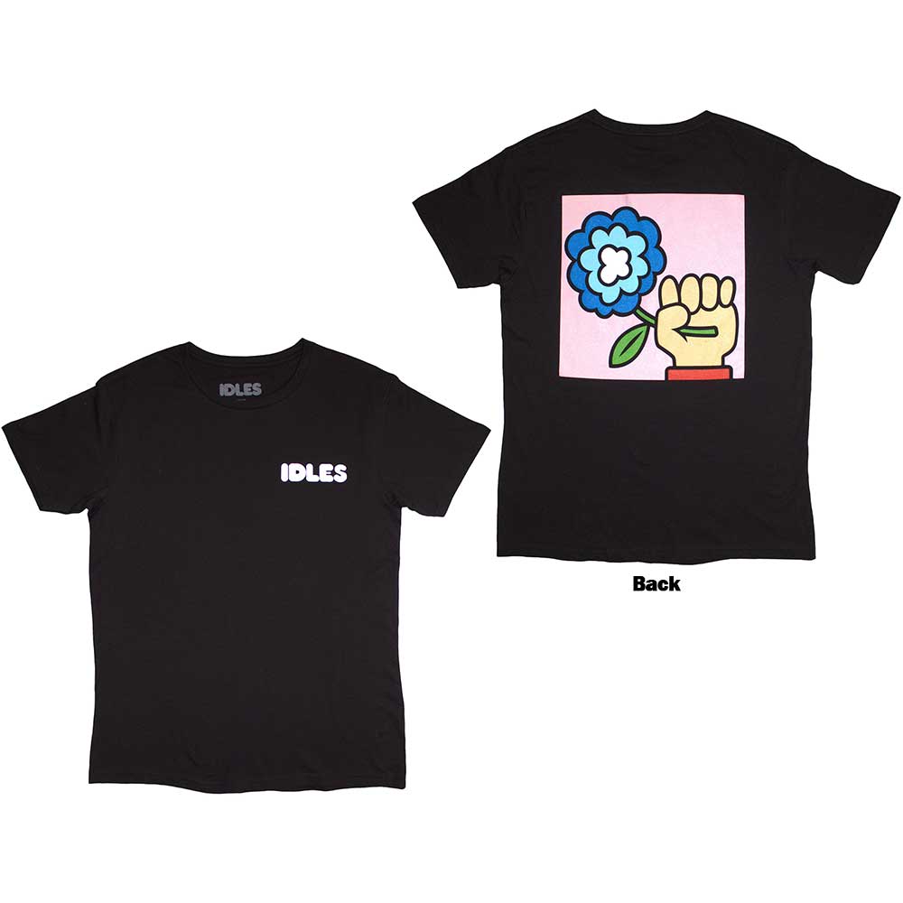 Idles Unisex T-Shirt: Cartoon Flower (Back Print) (X-Large)