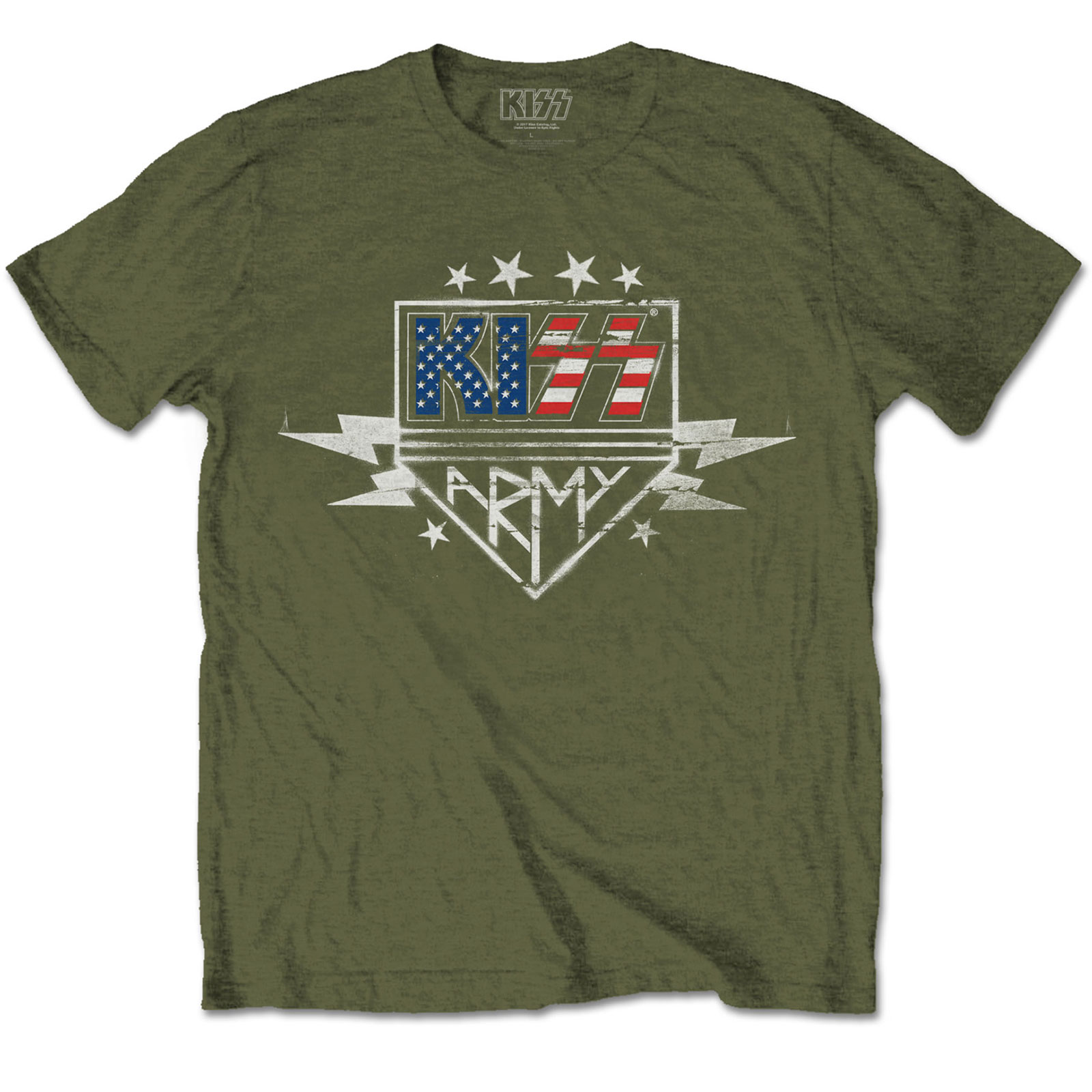 KISS Unisex T-Shirt: Army Lightning (Small)