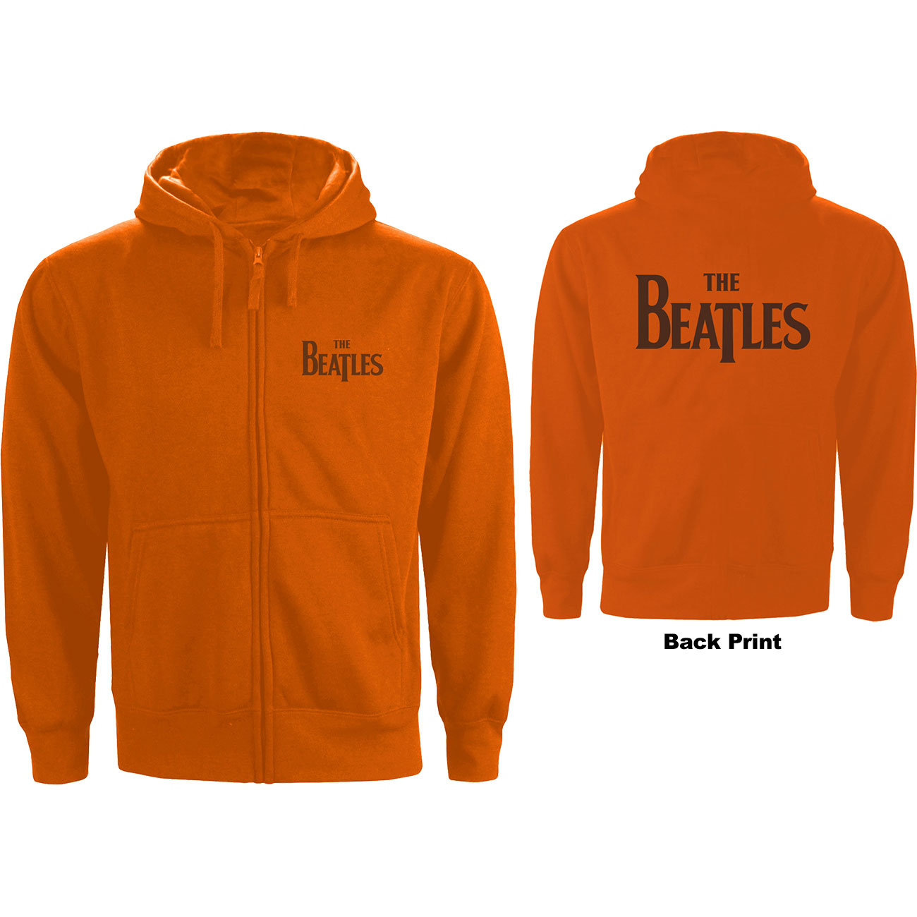The Beatles Unisex Zipped Hoodie: Drop T Logo (Back Print) (XXX-Large) - 2