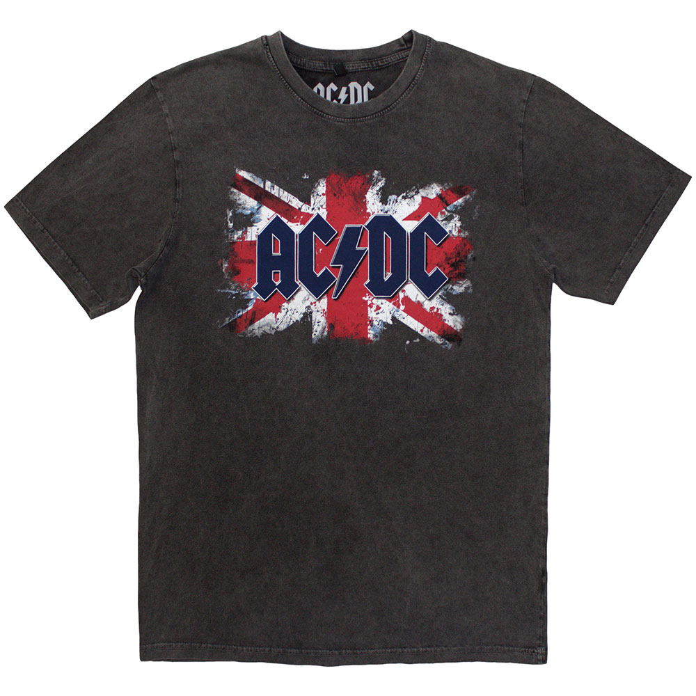 AC/DC Unisex Stone Wash T-Shirt: Flag (Large)