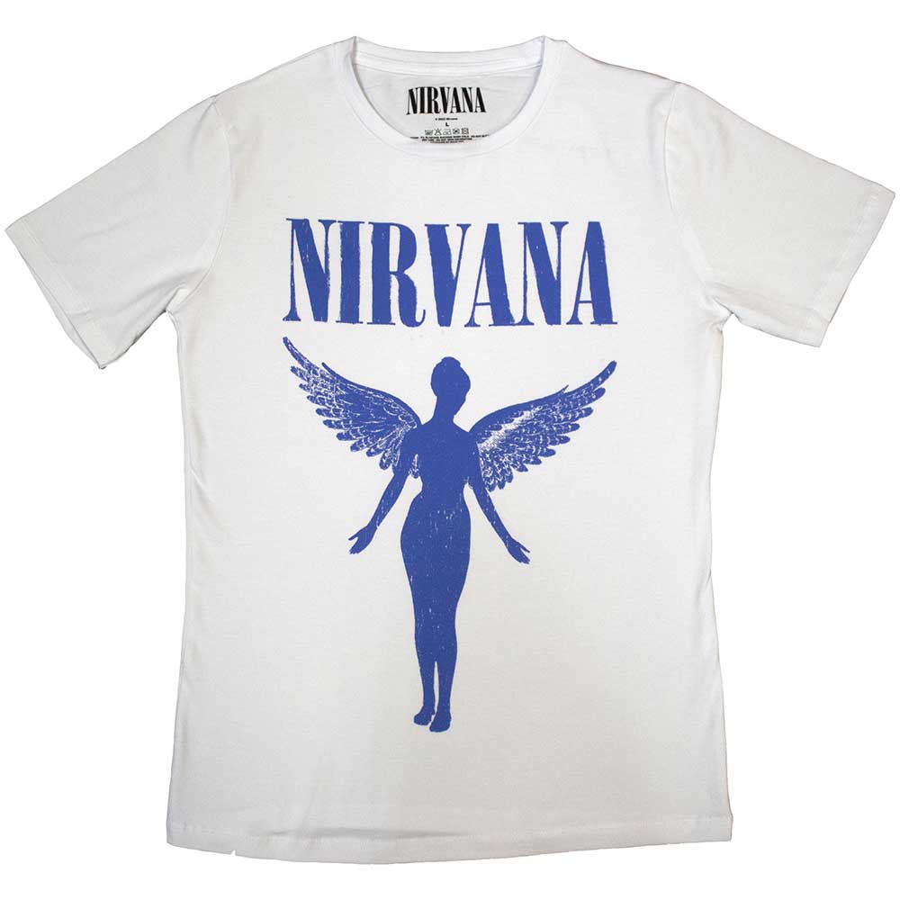 Nirvana Ladies T-Shirt: Angelic Blue Mono (X-Large)