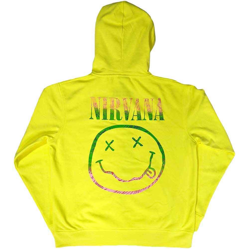 Nirvana hettegenser med glidelås: Sorbet Ray Smiley - størrelse S- XXL - 3
