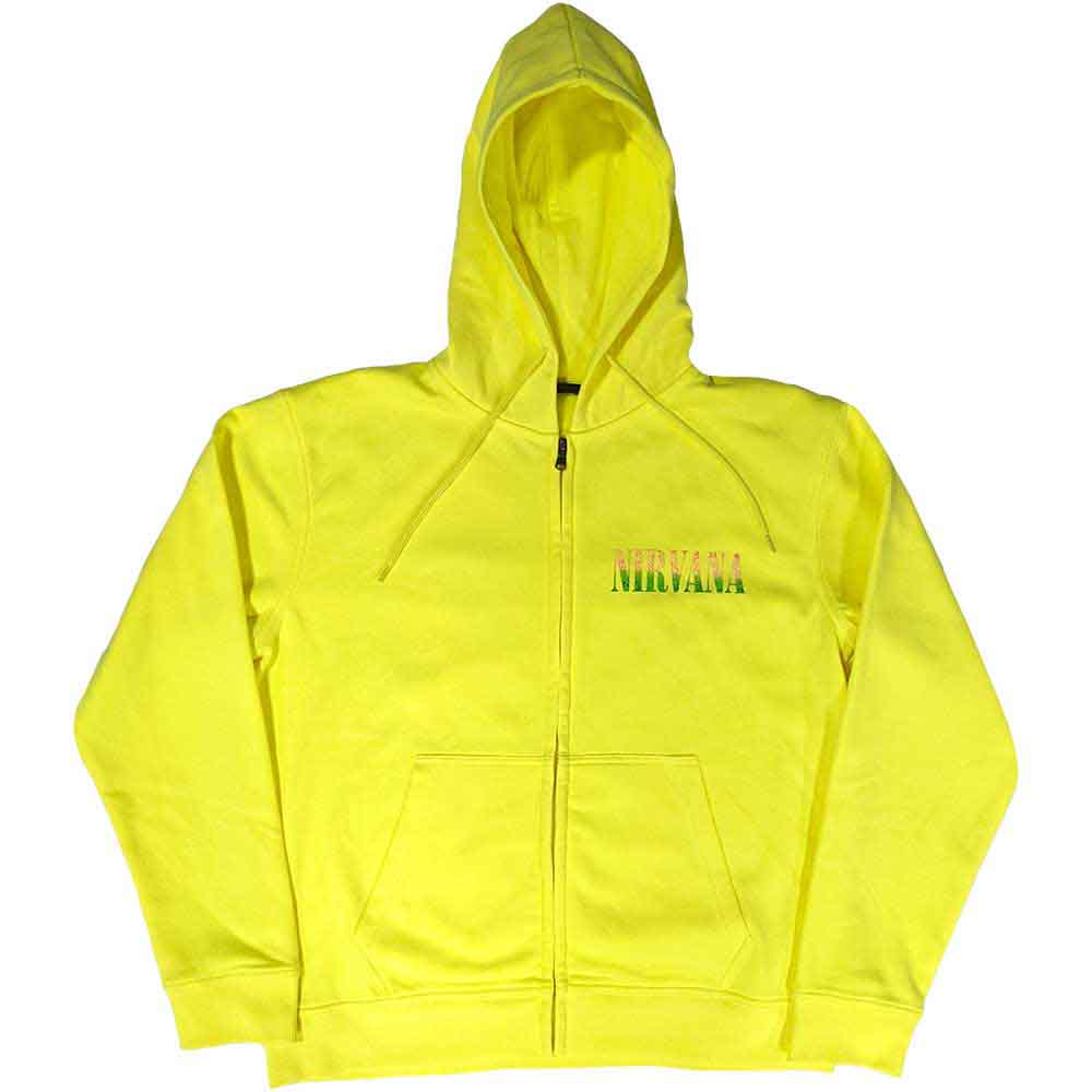 Nirvana hettegenser med glidelås: Sorbet Ray Smiley - størrelse S- XXL - 2