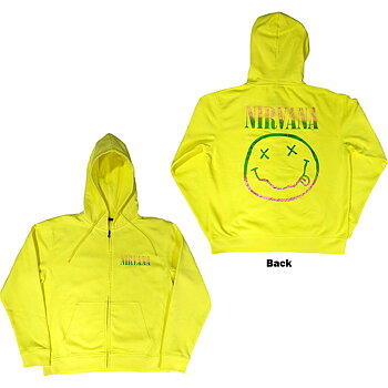 Nirvana hoodie med dragkedja: Sorbet Ray Smiley - storlek S- XXL