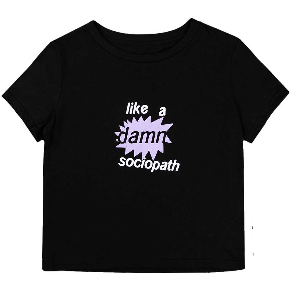 Olivia Rodrigo Ladies Crop Top: Like A Damn Sociopath (Large)