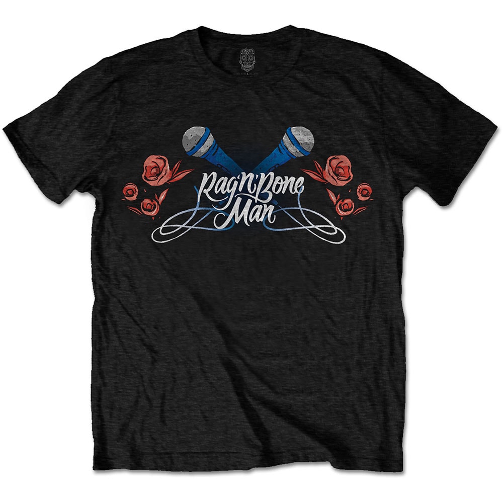 Rag'n'Bone Man Unisex T-Shirt: Mics & Roses (Medium)