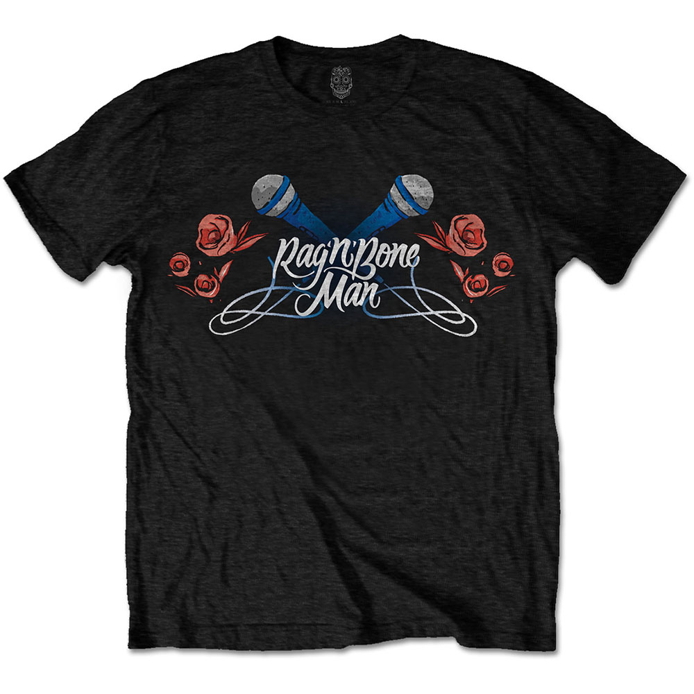 Rag'n'Bone Man Unisex T-Shirt: Mics & Roses (Large)