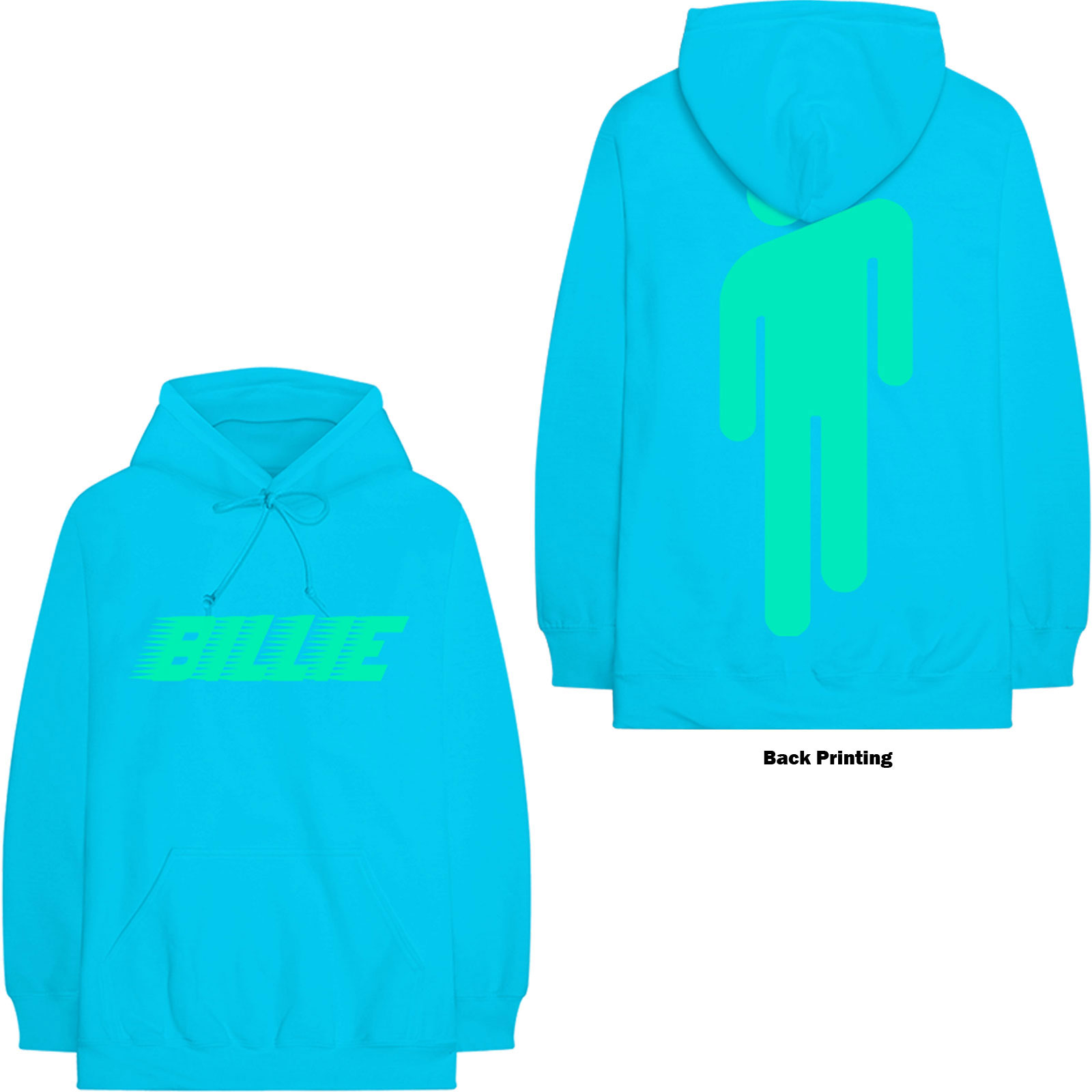 Billie Eilish Unisex Pullover Hoodie: Logo & Blohsh (Back Print) (XX-Large) - 2