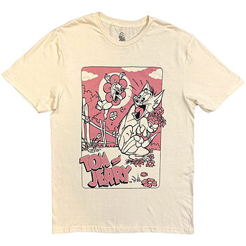 Tom & Jerry Unisex T-Shirt: Flower Picking (Natural)