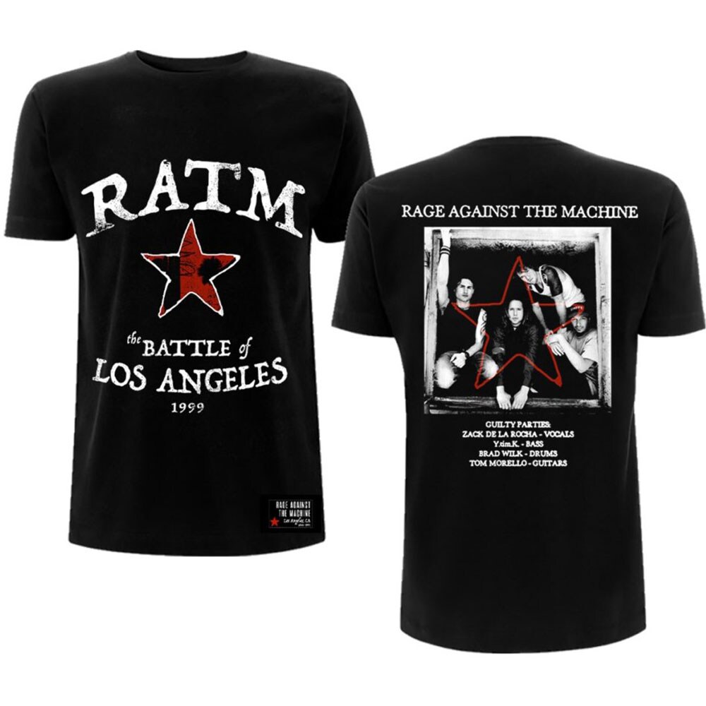 Rage Against The Machine Unisex T-Shirt: Battle Star (Back Print) (X-Large)