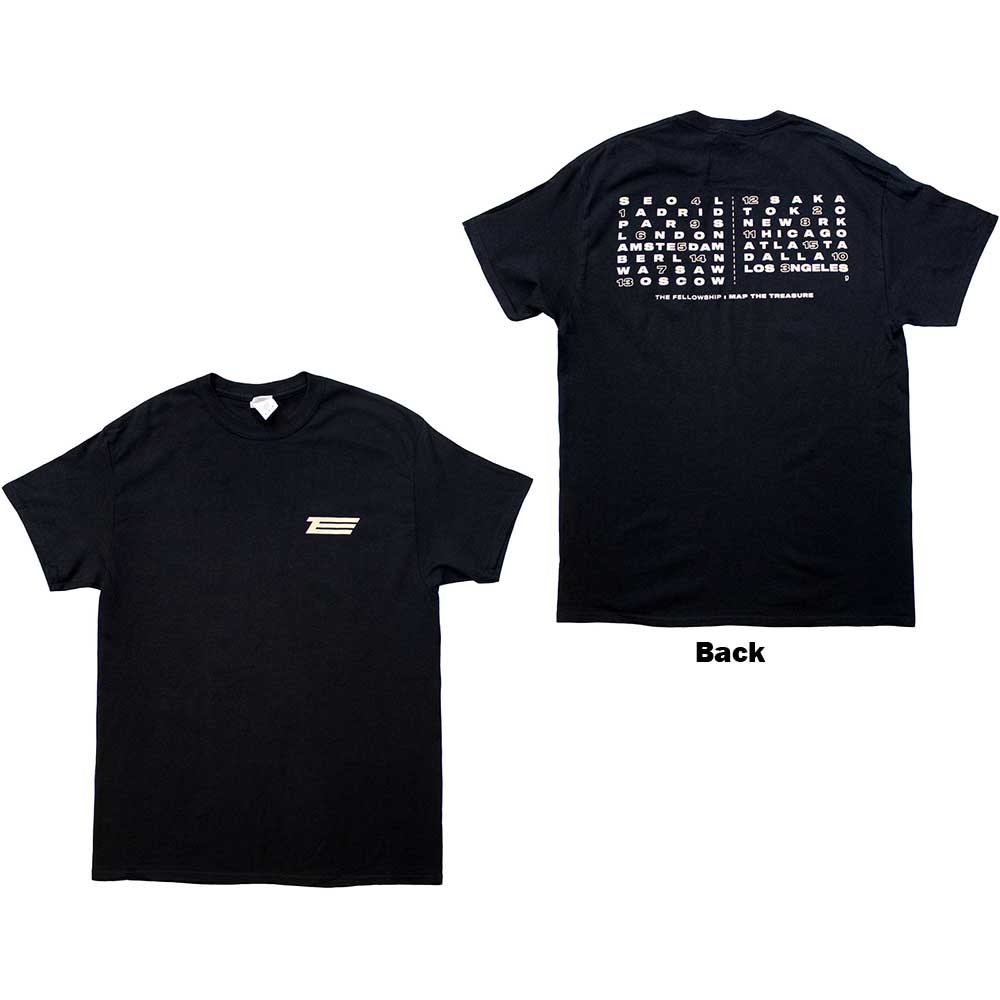 ATEEZ Unisex T-Shirt: Fellowship Map The Treasure (Back Print & Ex-Tour) (Small)