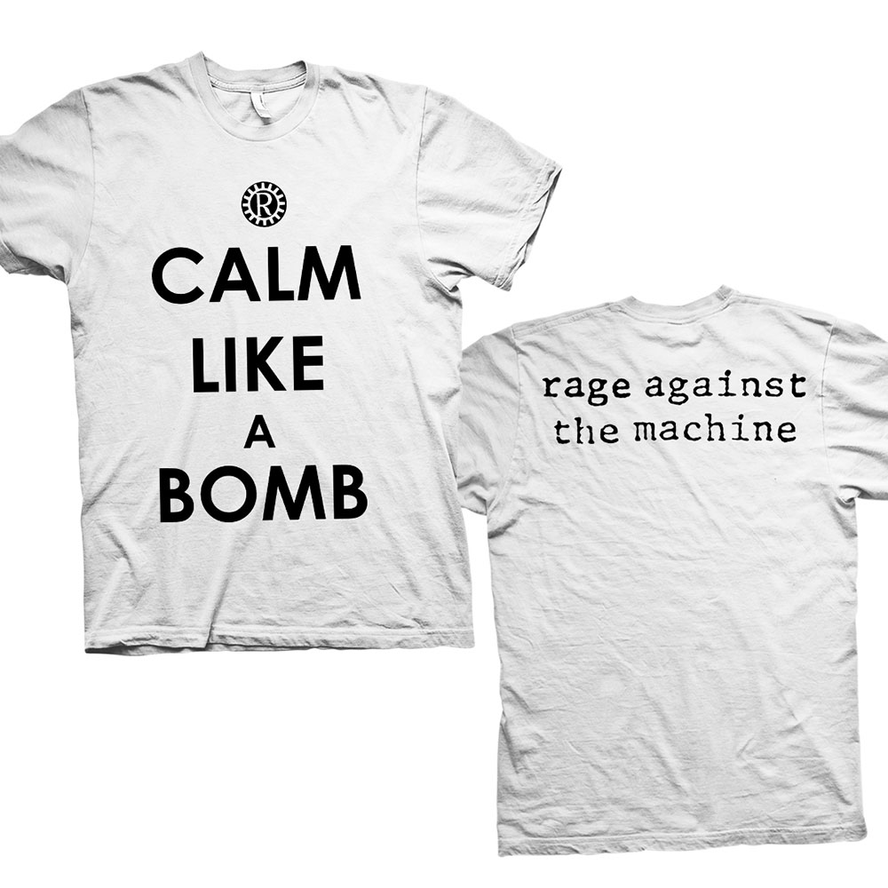 Rage Against The Machine Unisex T-Shirt: Calm Like A Bomb (Back Print) (Large)