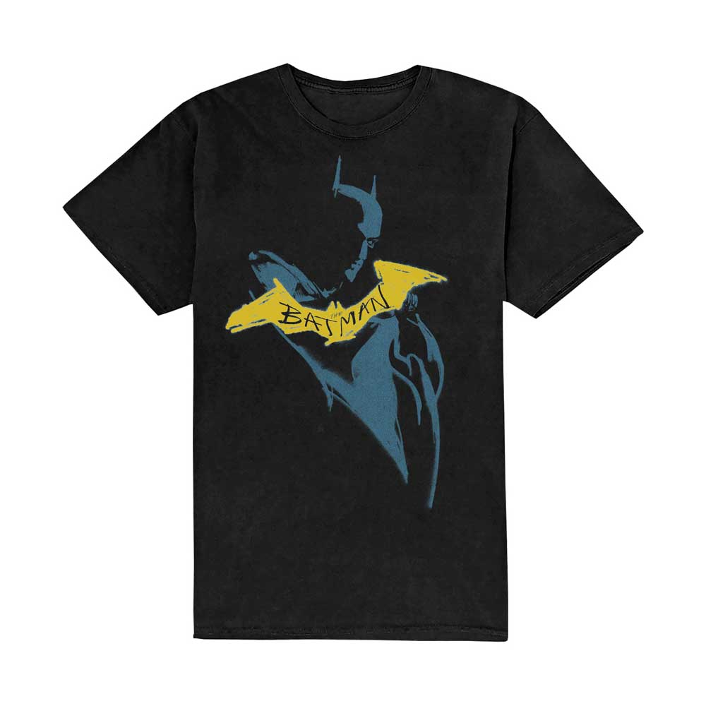 DC Comics Unisex T-Shirt: The Batman Yellow Sketch (Large)