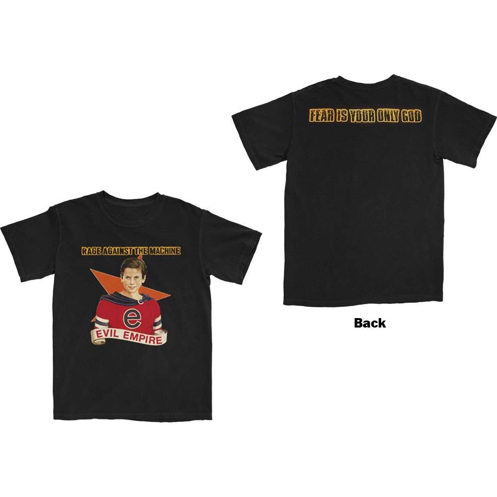 Rage Against The Machine Unisex T-Shirt: Fear Is Our Only God (Back Print) (Large)