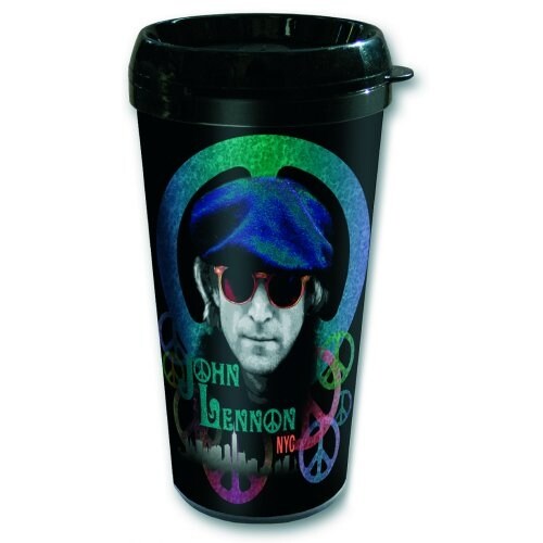 John Lennon Travel Mug: Beret (Plastic Body) - 2