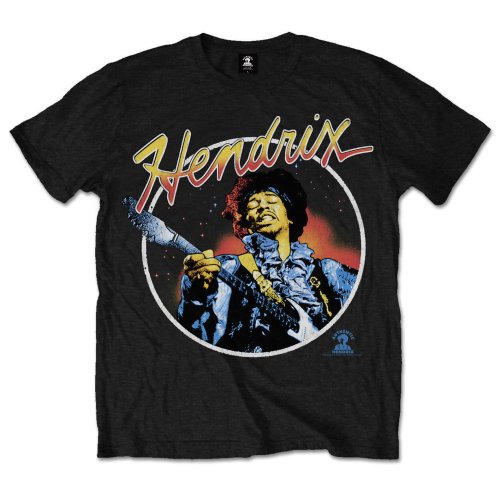 Jimi Hendrix Unisex T-Shirt: Script Circle (X-Large)