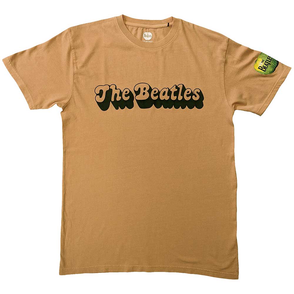 The Beatles Unisex T-Shirt: '70s Logo (Sleeve Print) (Large)