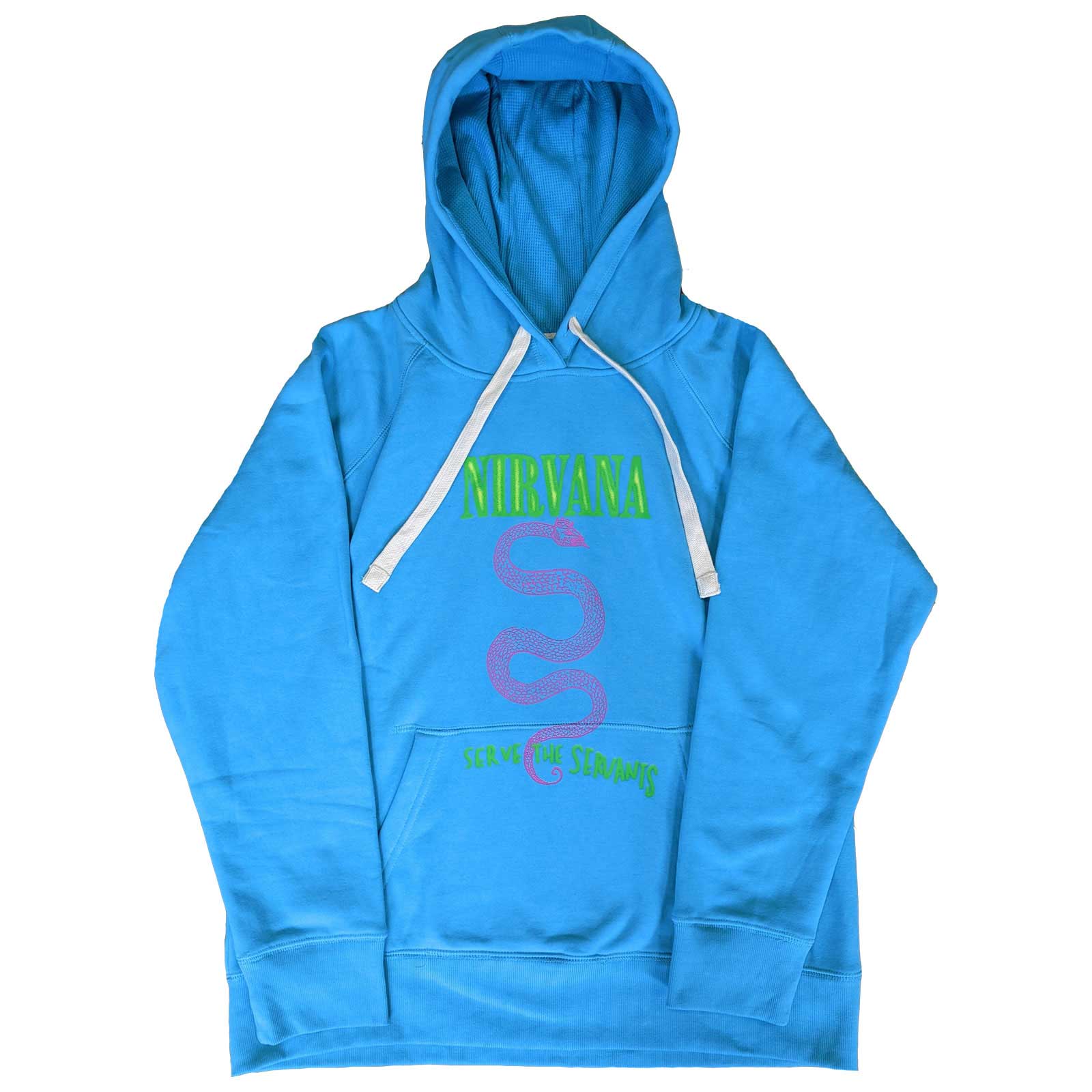 Nirvana Unisex Pullover Hoodie: Serve The Servants Neon (Large)