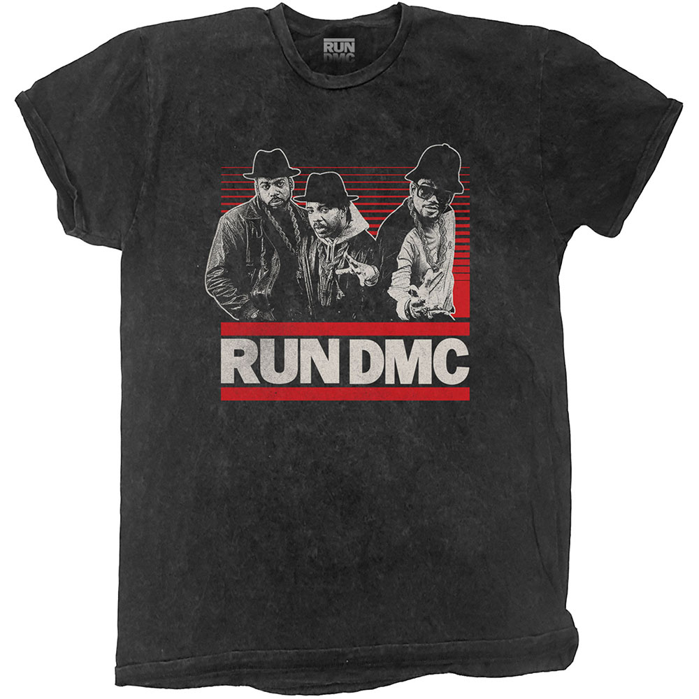 Run DMC Unisex T-Shirt: Gradient Bars (Dip-Dye/Mineral Wash) (Medium)