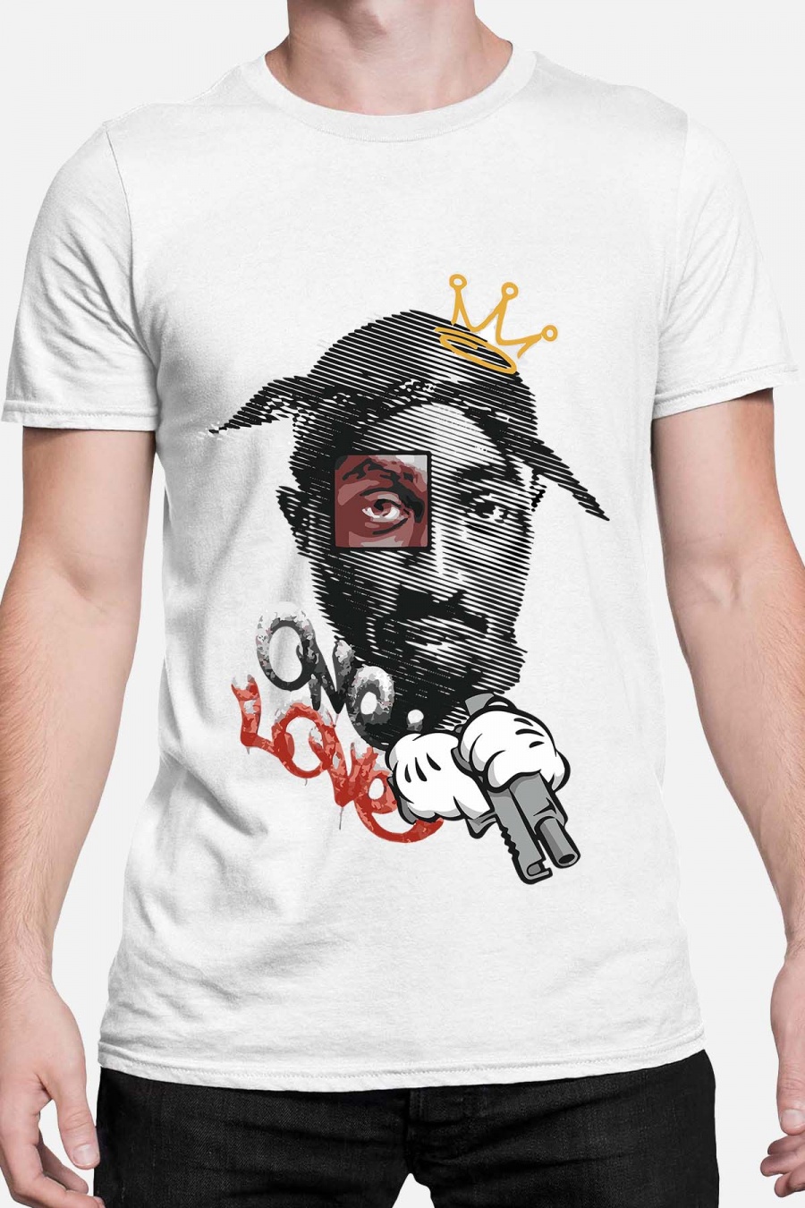 Tupac unisex t-paita: "Love" - saatavana useissa väreissä - koko XS-XXL - 2