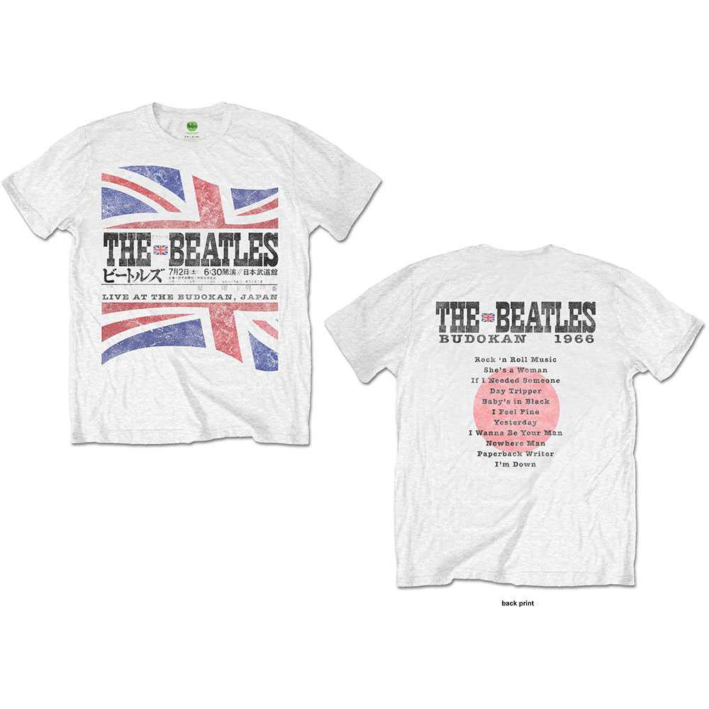 The Beatles Unisex T-Shirt: Budokan Set List (Back Print) (X-Large)