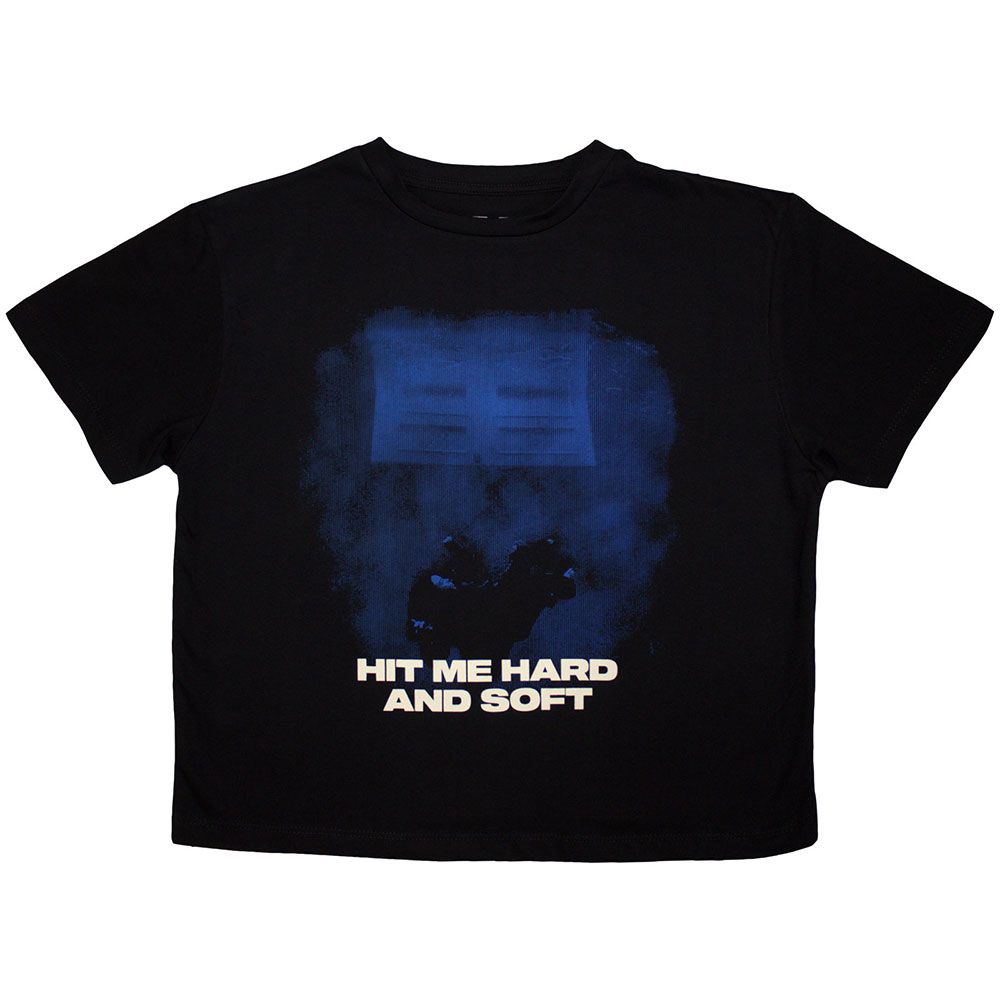 Billie Eilish Ladies Crop Top: HMHAS Blue Lines (Small)