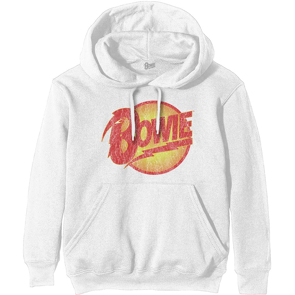 David Bowie Unisex Pullover Hoodie: Vintage Diamond Dogs Logo (Medium)