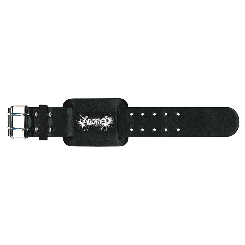Aborted Leather Wrist Strap: Logo - 2