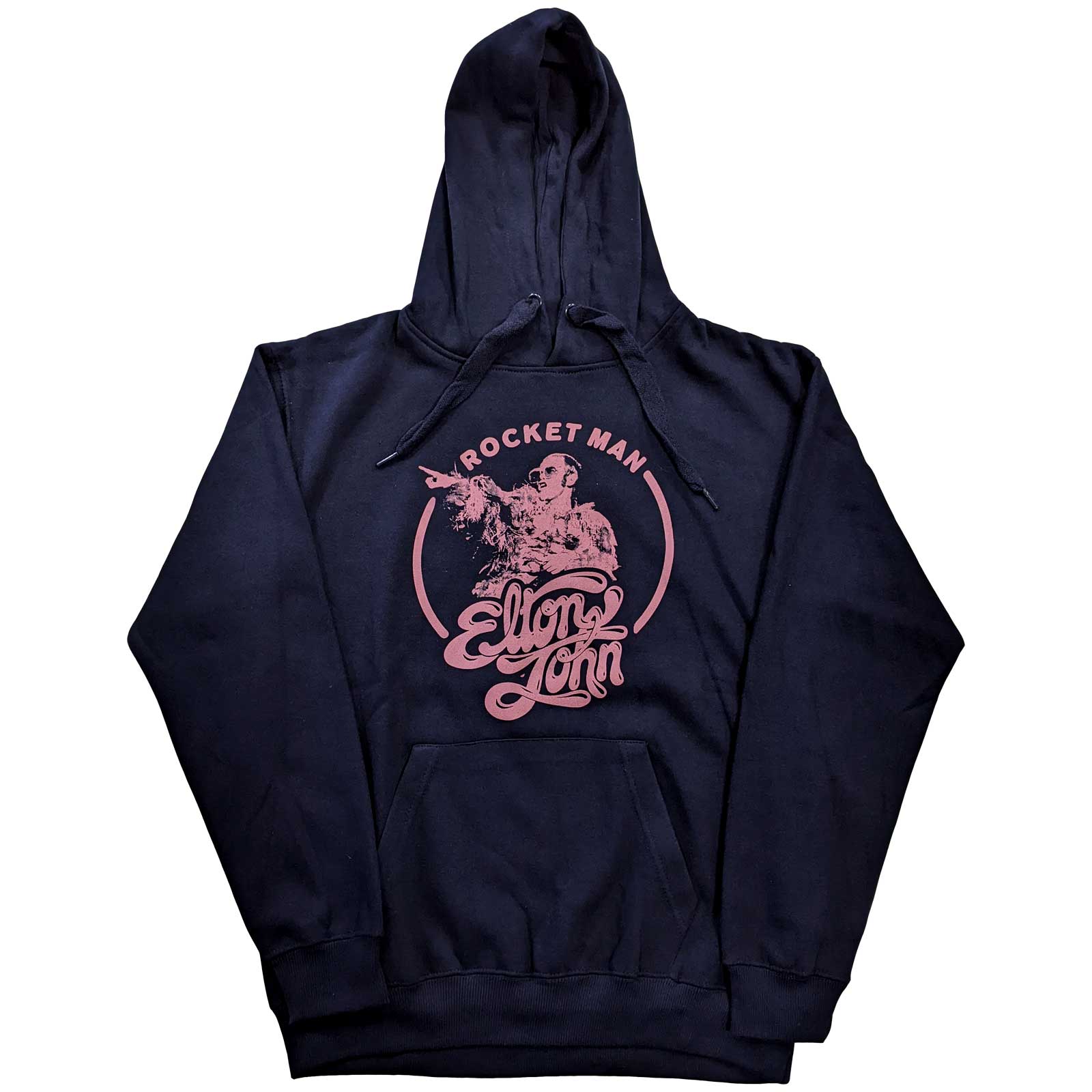 Elton John Unisex Pullover Hoodie: Rocketman Circle Point (Large)