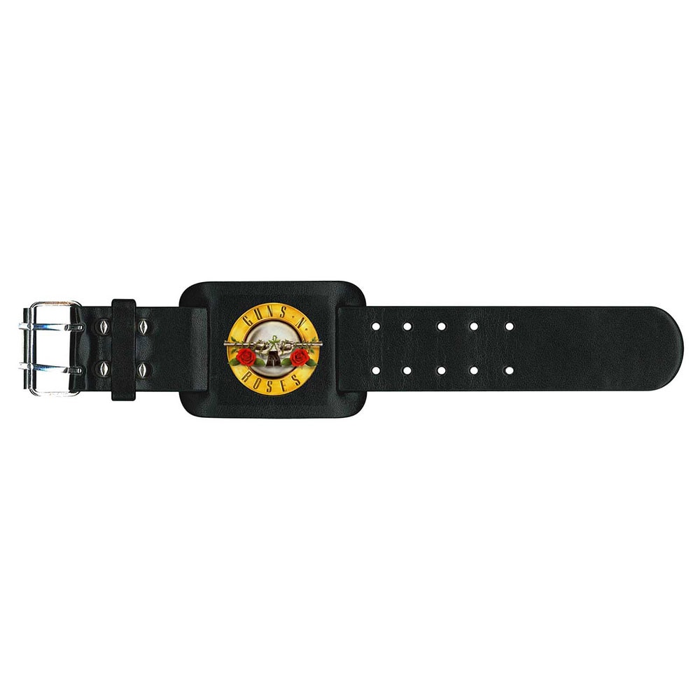 Guns N' Roses Leather Wrist Strap: Bullet Logo - 2