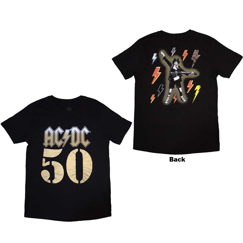 AC/DC Unisex T-Shirt: Bolt Array (Back Print) (XX-Large)