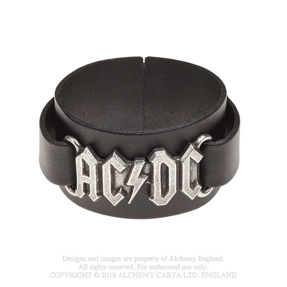 Armband: AC/DC Logo Leather Wriststrap