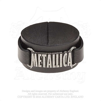 Bracelet: Metallica Logo Leather Wriststrap