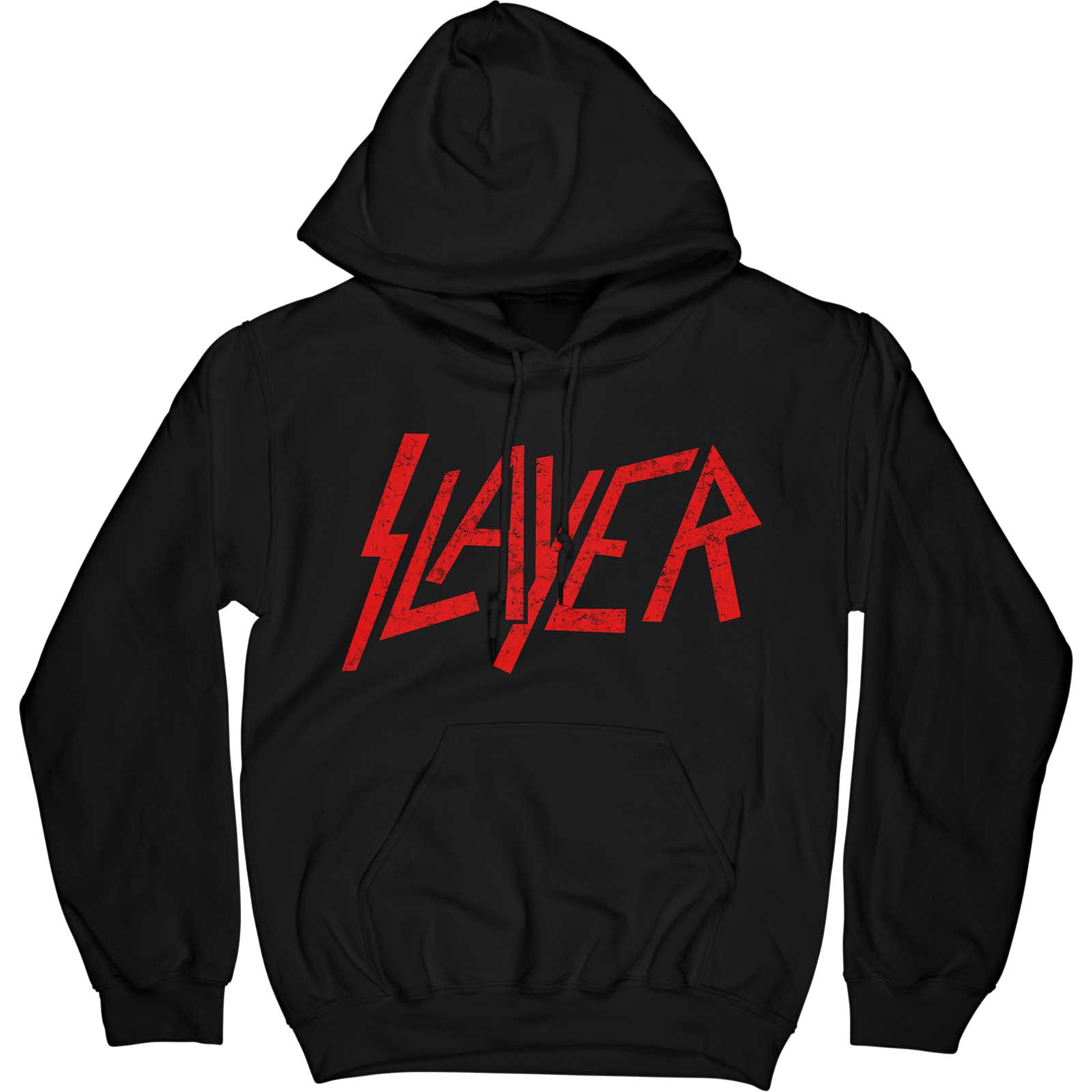 Slayer Unisex Pullover Hoodie: Distressed Logo (Large)