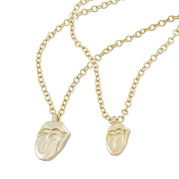 Rolling Stones halsband & armband set "Gold Tongue"