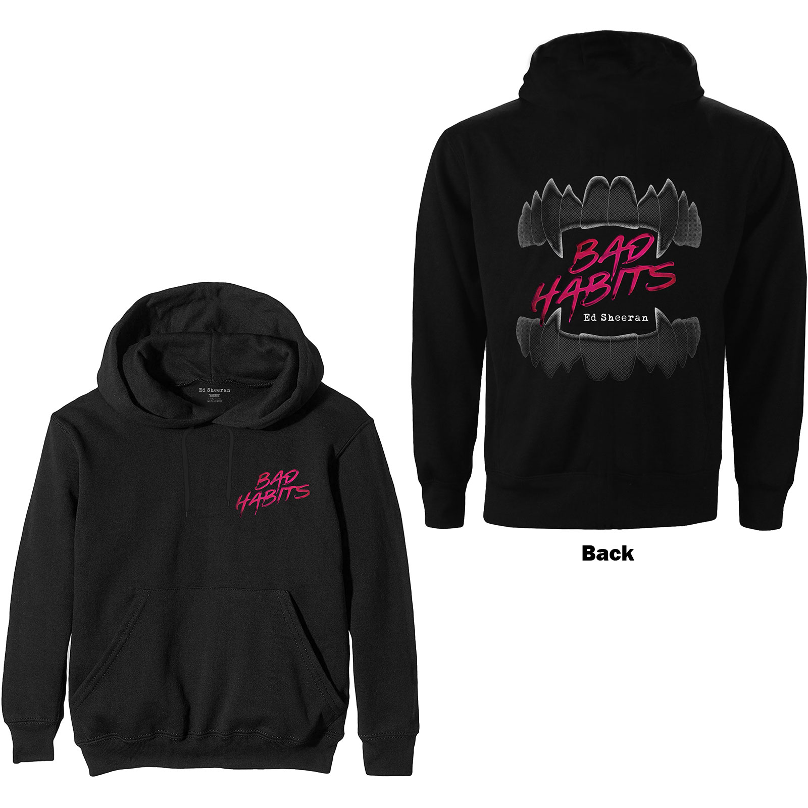Ed Sheeran Unisex Pullover Hoodie: Bad Habits (Back Print) (X-Large) - 2