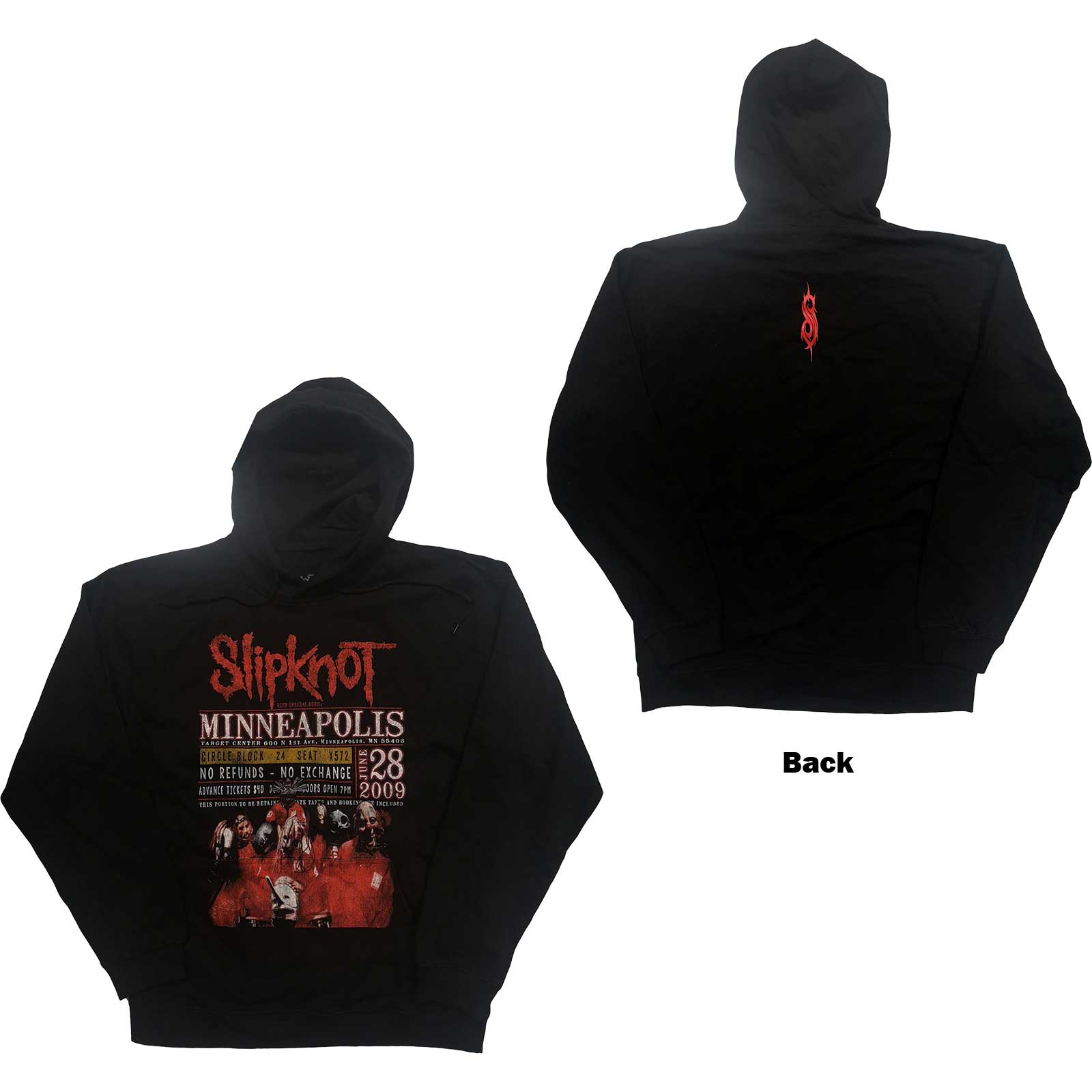 Slipknot Unisex Pullover Hoodie: Minneapolis '09 (Back Print & Eco-Friendly) (Small)
