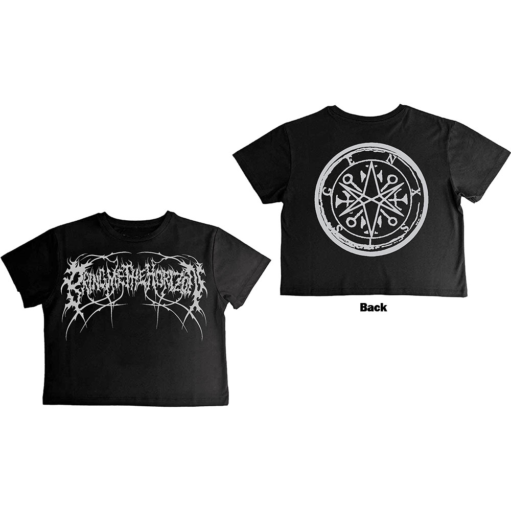 Bring Me The Horizon Ladies Crop Top: Metal Logo Genxsis (Back Print) (Small)