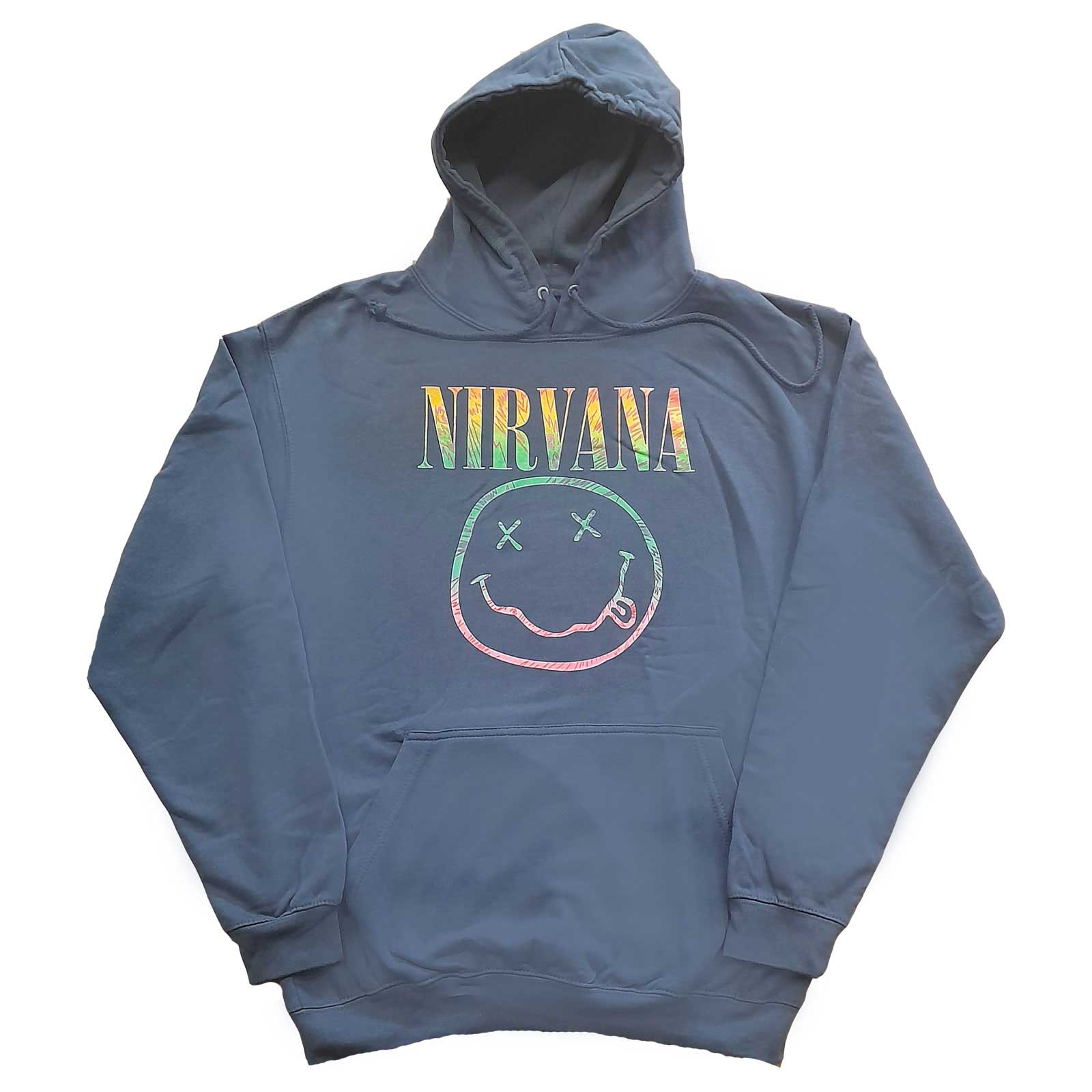 Nirvana Unisex Pullover Hoodie: Sorbet Ray Smiley (X-Large)