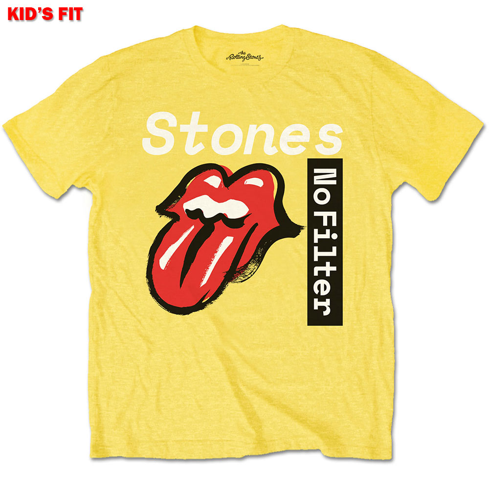 The Rolling Stones Kids T-Shirt: No Filter Text (Soft Hand Inks) (7-8 Years)