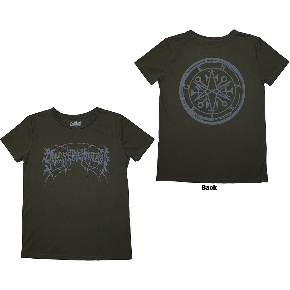 Bring Me The Horizon Ladies T-Shirt: Metal Logo Genxsis (Back Print) (Small)