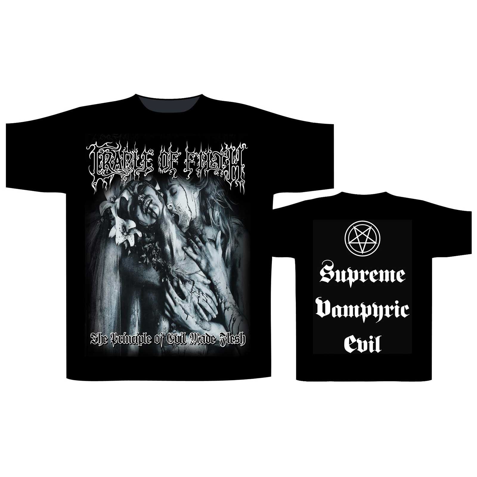 Cradle Of Filth Unisex T-Shirt: Supreme Vampiric Evil (Back Print) (Small)