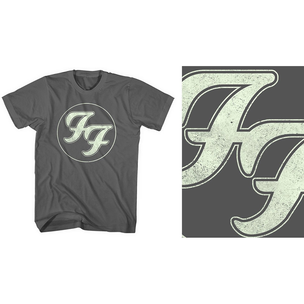 Foo Fighters Unisex T-Shirt: Gold FF Logo (Medium)