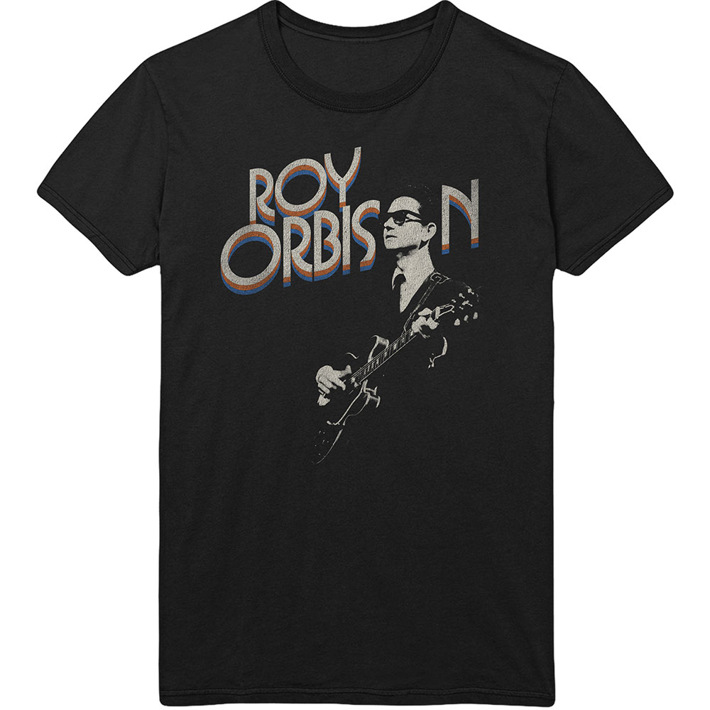 Roy Orbison Unisex T-Shirt: Guitar & Logo (Small)