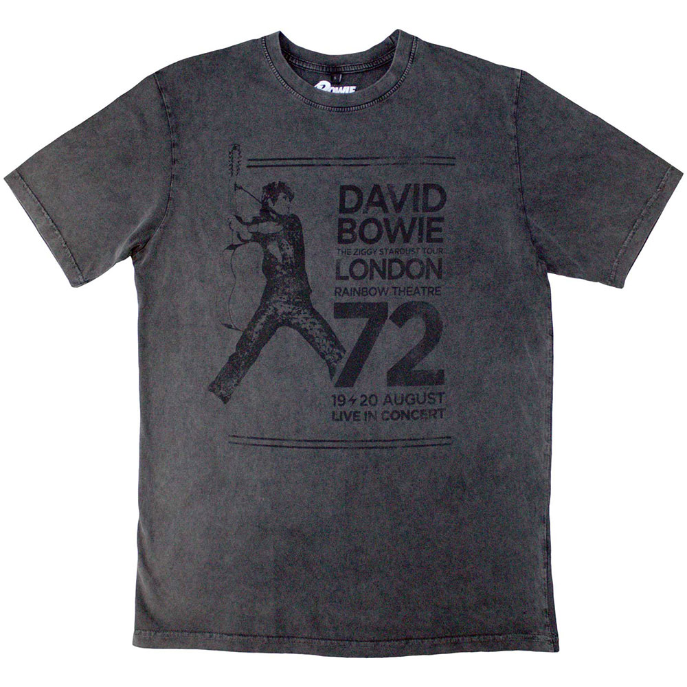 David Bowie Unisex Stone Wash T-Shirt: Rainbow Theatre (X-Large)