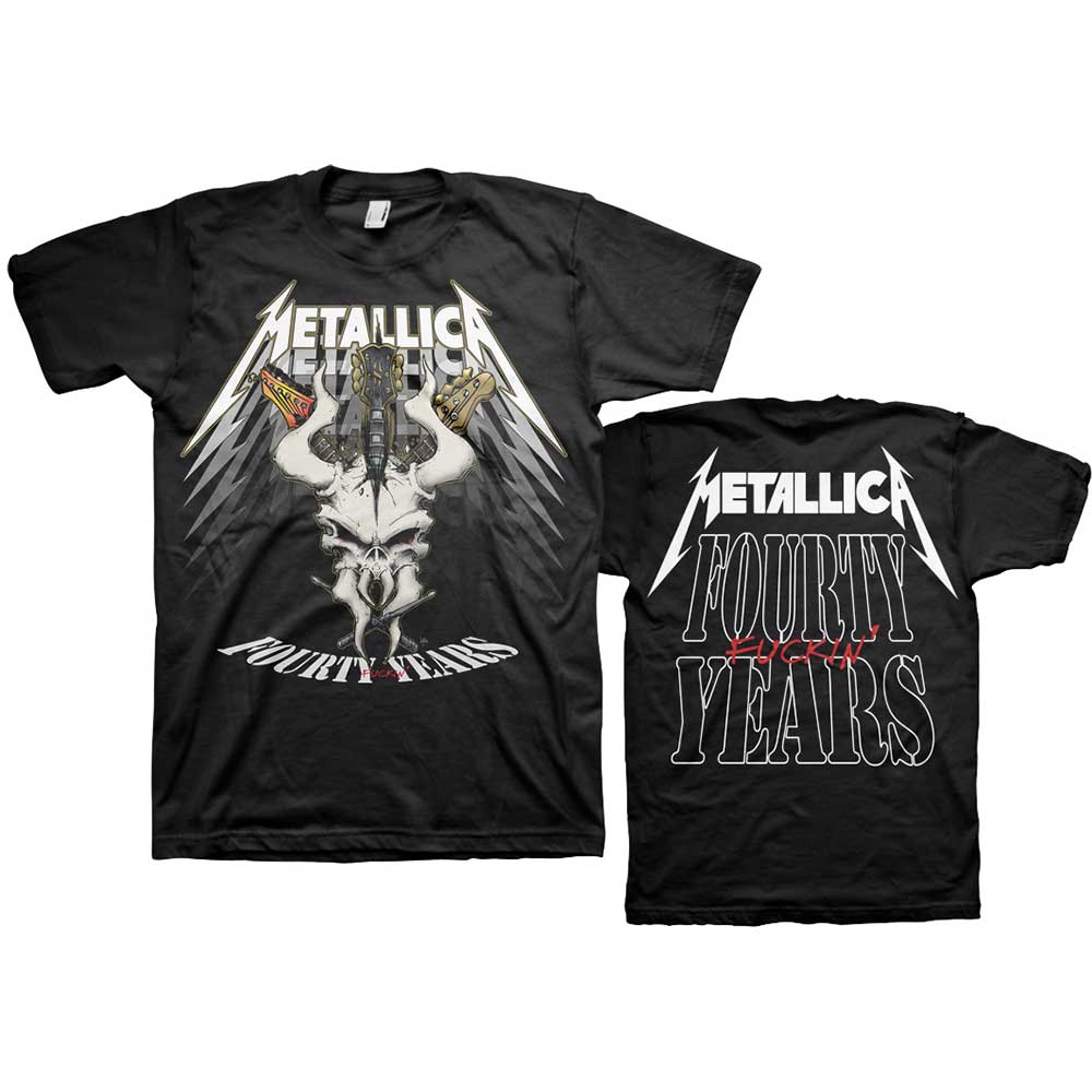 Metallica Unisex T-Shirt: 40th Anniversary Forty Years (Back Print) (Small)