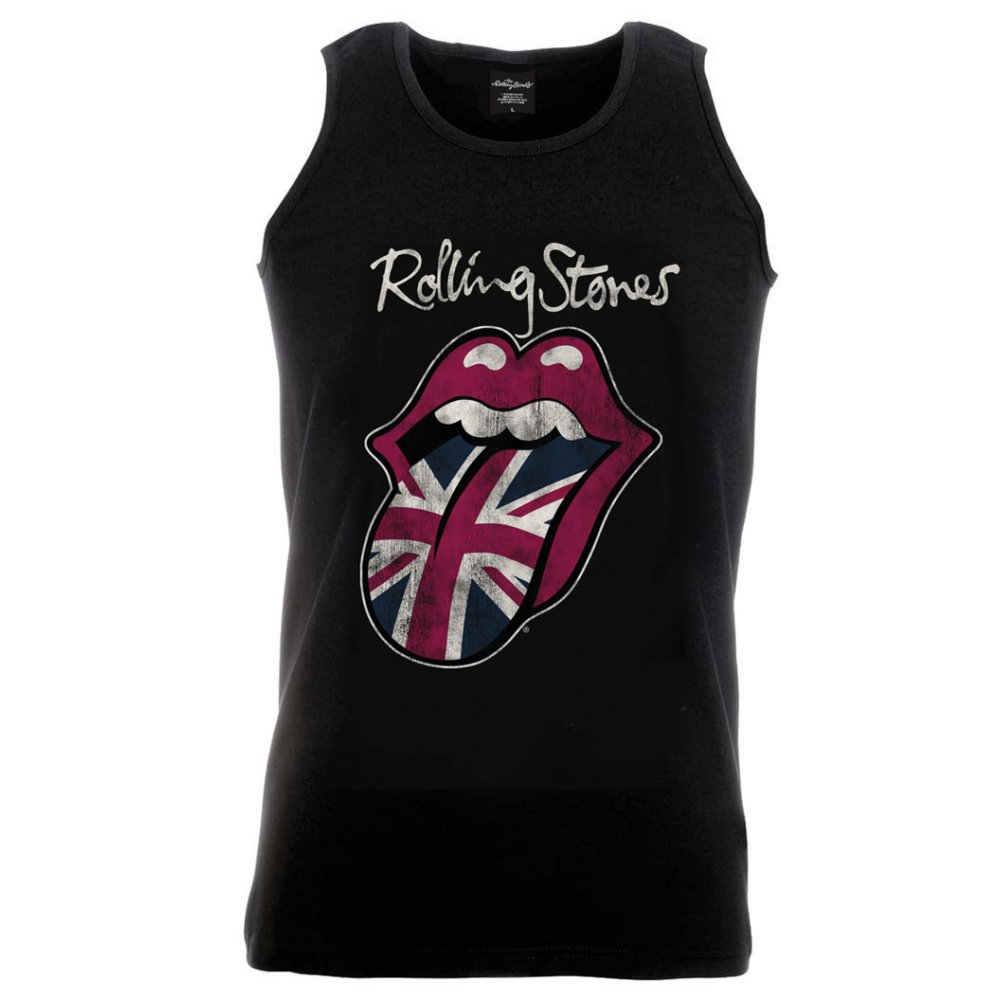 The Rolling Stones Unisex Vest T-Shirt: Union Jack Tongue (Small) - 2