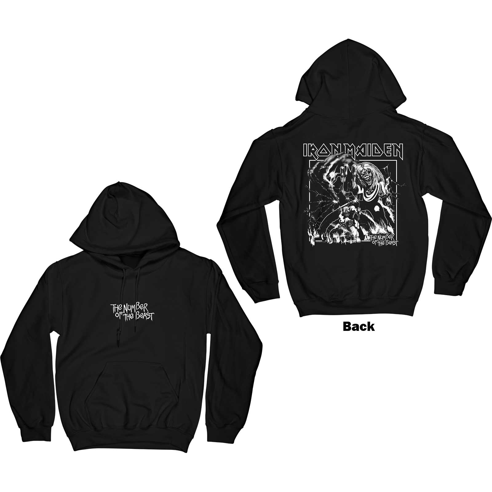 Iron Maiden Unisex Pullover Hoodie: Number Of The Beast One Colour (Back Print) (XX-Large)